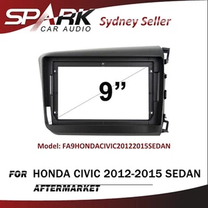 9" FACIA KIT Fascia Dash Plate Panel For Honda Civic 2012-2015 Sedan CT - Foto 1 di 2