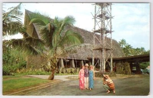 Postal de edificio de recepción de hotel Kauai Hawaii Coco Palms Resort años 60-70 - Imagen 1 de 2