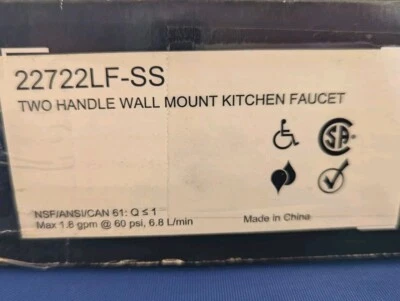 Delta 22722LF-SS Corin Wall Mount Bridge Kitchen Faucet In Brilliance Stainless  - Image 1 of 4