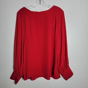 Maurices Red Top Plus SIze 1X Balloon Sleeve Lightweight Pullover Blouse - Picture 1 of 4