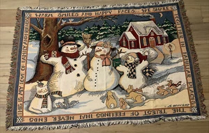 "Susan Winget Schneemann warmes Lächeln Wandteppich 44""x63""" - Bild 1 von 1