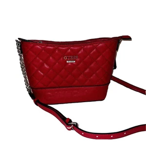 New Red GUESS Crossbody Purse shoulder bag Tote springer LE794114 quilted NWT - Picture 1 of 6