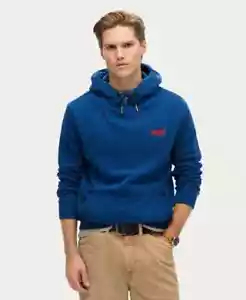 Superdry Sudadera con Capucha Overhead Manga Larga Pullover Essential Logo Hoody Pilot Azul - Imagen 1 de 6