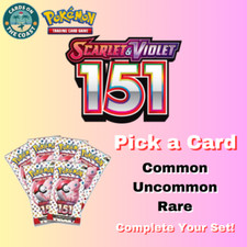 Cheap Pokemon 151 English Singles Common Uncommon Holo Rare 001-165 Pick a Card!