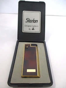 STARLON Japan Sleek Lighter Gold And Black Slim Pocket Lighter 1960's - Picture 1 of 8