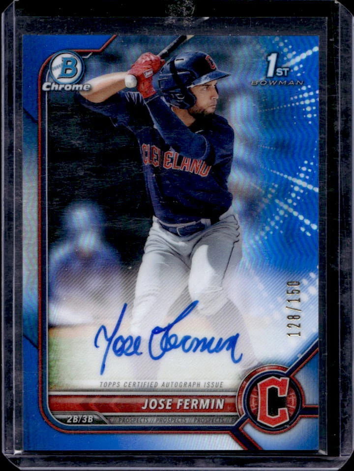 2022 Bowman Chrome Jose Fermin 1st Prospect Blue Refractor Auto Autograph #/150
