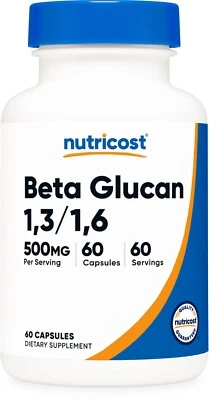 Nutricost Beta Glucano Cápsulas 500mg, 60 Cápsulas (60 Porciones) Foto 1 de 4
