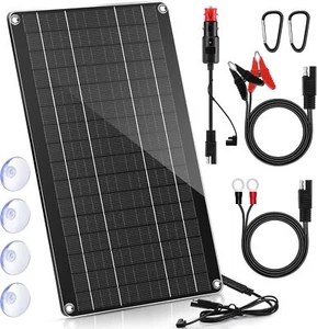 ATV Motorrad Roller 10W Solarbetrieben 12V Batteriehalter Erhaltungsladegerät - Bild 1 von 7