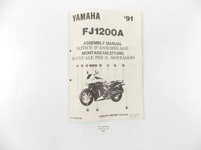 YAMAHA 1991 FJ1200A ASSEMBLY MANUAL ENGLISH/ITALIAN/GERMAN/FRENCH 3YY-28107-W0 - Image 1 of 3