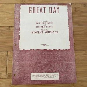 Vintage Sheet Music - Great Day - 1929 Youmans, Rose & Eliscu - Picture 1 of 9