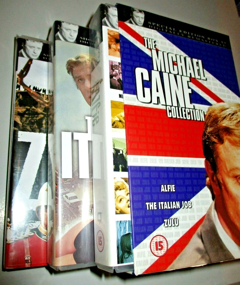 The Michael Caine Collection Special Edition VHS Box Set/Alfie/Italian Job/Zulu  Foto 1 de 4
