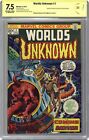 Worlds Unknown #1 CBCS 7.5 SS Thomas 1973 22-0692A42-690
