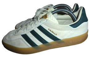 ZAPATILLAS ADIDAS "GAZELLE" HOMBRE BEIGE CUERO CON CORDONES TALLA UK 8.5 EU 42.5 US 9 EN MUY BUENA CONDICIÓN - Imagen 1 de 22