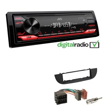 JVC KD-X182DB MP3 DAB+ USB 1-DIN Autoradio für Fiat 500 500C Schwarz - Bild 1 von 4