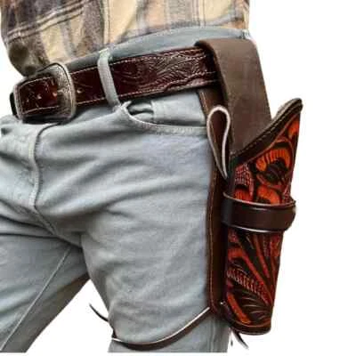 Funda Cross Draw XL para revólver | Larga | Funda Western de cuero vaquero Foto 1 de 4