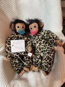 BINTI Twins entzückende Affenpuppe Zwillinge von Cindy Sales ADG 13 Zoll gewichtet 1 Pfund - Bild 1 von 6