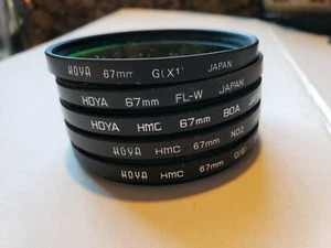 HOYA 67mm Camera Lens Filters Screw-In Lens Filter Singles FL-W 0(G) 80A ND2 GX1 - Picture 1 of 4