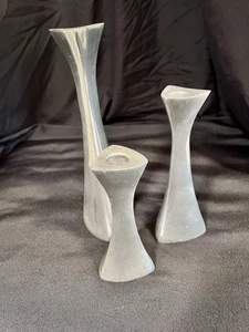 Juego De 3 Candelabros Vintage Nambe 594 595 596 Tri-Corner - Imagen 1 de 15