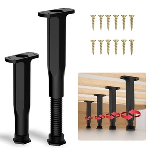 2 Pcs Bed Frame Support Legs 7.5~14.5 Inch Adjustable Center Support Bed Feet - Picture 1 of 7