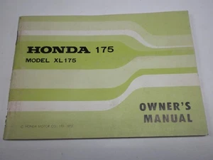 Original 1973 Honda XL175 Owner's Manual - Picture 1 of 3