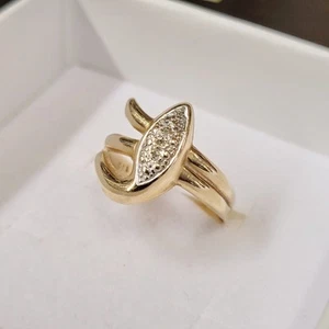 ⭐️ 585 GG & Diamant Schlangen RING 14K Gold Elegant Geschenk - Bild 1 von 5