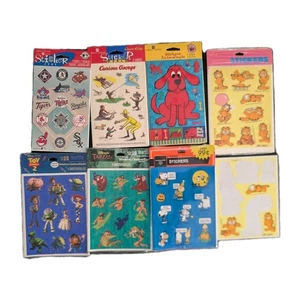 Vintage Stickers Garfield Peanuts Tarzan Clifford MLB Toy Story Curious George - Picture 1 of 8
