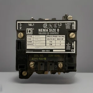 🔴Square D 8536 SBG1 CP1Y2 Taille 0 115/230VAC ; 600V Max Contacteur !!️ Fissuré - Photo 1/6