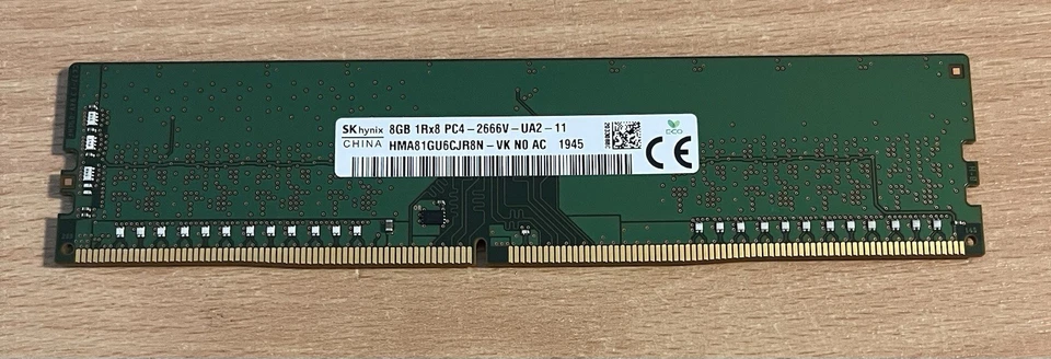SK hynix 8GB DDR4 2666MHz Desktop RAM 1Rx8 PC4-2666V HMA81GU6CJR8N-VK 288Pin - Image 1 of 1
