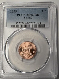 Lincoln Shield 2025 P 1 centavo graduación profesional MS67RD - Imagen 1 de 4