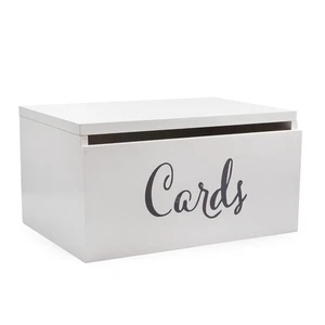 Caja de tarjetas de boda de madera Darware para recepción (blanca), mediana, blanca  - Imagen 1 de 9