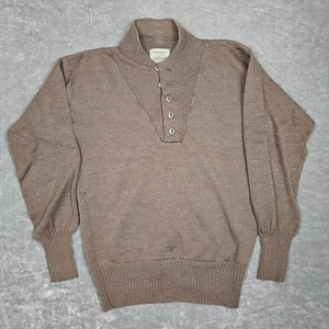 Vintage Military Pullover Herren XL braun 100% Wolle Pulli US Army OD Uniform 90s - Bild 1 von 7