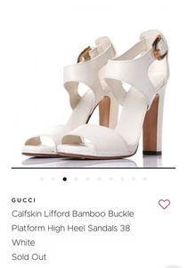 Gucci 'Lifford'  Bamboo Buckle Sandal Off White Size 8.5 US 38.5 Eur MSRP $935 - Picture 1 of 7