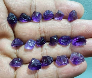 AAA+ 17 Pcs Purple Amethyst Rough Chunks Size 7-10 MM Crystal Amethyst Gemstone - Picture 1 of 9