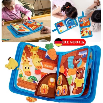 Quiet Book 3D Filz Busy Board Lernen Montessori Spielzeug Pädagogische Stoffbuch - Bild 1 von 4