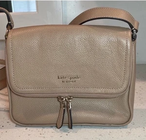 Kate Spade Run Around Large Flap Leather Crossbody Beige Tan - Bild 1 von 10