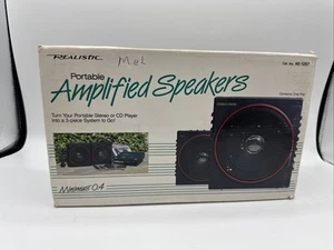 Haut-parleurs amplifiés portables vintage réalistes Radio Shack Minimus 0,4 #40-1267 - Photo 1/5