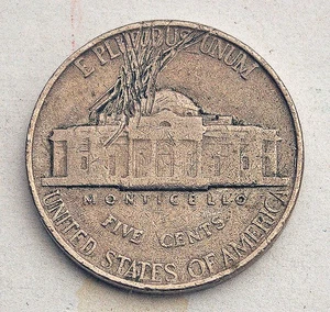 1941 P Jefferson Nickel Circulated Coin Error Expolsive Damage - Picture 1 of 2