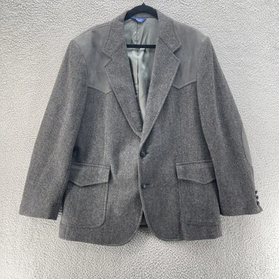 Chaqueta Pendleton Vintage Para Hombres 44 Lana Western Blazer Gamuza Codo Parches EE. UU. 90s Foto 1 de 4