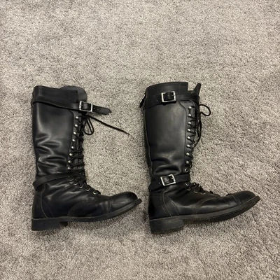 Harley Davidson Boots Mens 9 M Motorcycle Tall Leather Lace Up Buckle Biker USA - Image 1 of 4