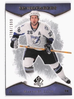 2007-08 SP Authentic #106 Martin St. Louis #/1999 Tampa Bay Lightning SP - Image 1 of 2