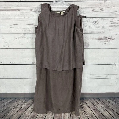 Conjunto Top Falda Seda Jill Mujer 18 Alto Beige Carrera Ligero Elastizado Midi Foto 1 de 4