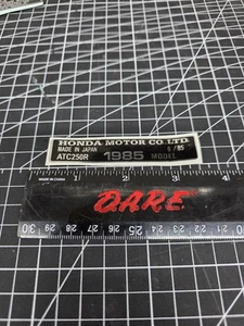 Honda Frame Chrome Model Month Year ID Sticker Decal Label 1985 ATC 250R ATC250R - Picture 1 of 1