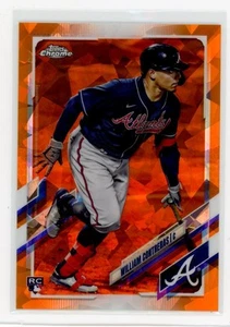 2021 Topps Chrome Sapphire Edition #390 William Contreras Orange #/25 - Picture 1 of 2