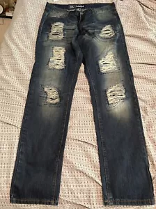Embellish NYC Ripped Denim Jeans Biker Distressed Jeans Size 36x34 NWT MSRP-$140 - Picture 1 of 16