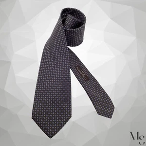 CORNELIANI XL Brown Geometric  Silk Tie Hand Made In Italy W: 3.25" EX COND - Picture 1 of 7