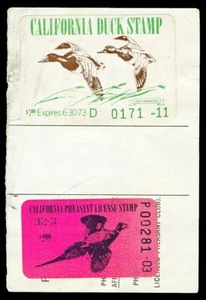 Scott CA2 1972 $1.00 Duck Stamp on half California Hunting License Cat $150 - Picture 1 of 1
