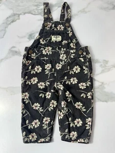 OshKosh B'gosh Floral Corduroy Bib Overalls Vestbak Girl Size 6 Months Farm - Picture 1 of 15