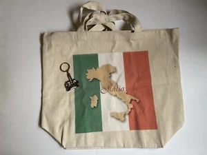 Italien Canvas Tragetasche und Venezia Schlüsselanhänger/Souvenir-Neu- - Bild 1 von 10
