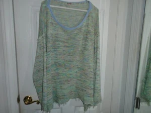 Free People Oversize-Pullover mehrfarbig Used-Saum Größe Large - Bild 1 von 2