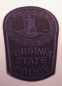 PARCHE POLICÍA ESTATAL DE VIRGINIA VA (AZUL OSCURO TENUE/NEGRO) 6 5/8" POLICÍA - Imagen 1 de 1